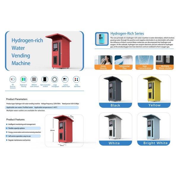 Hydrogen-rich Water Vending Machine with Outdoor Canopy